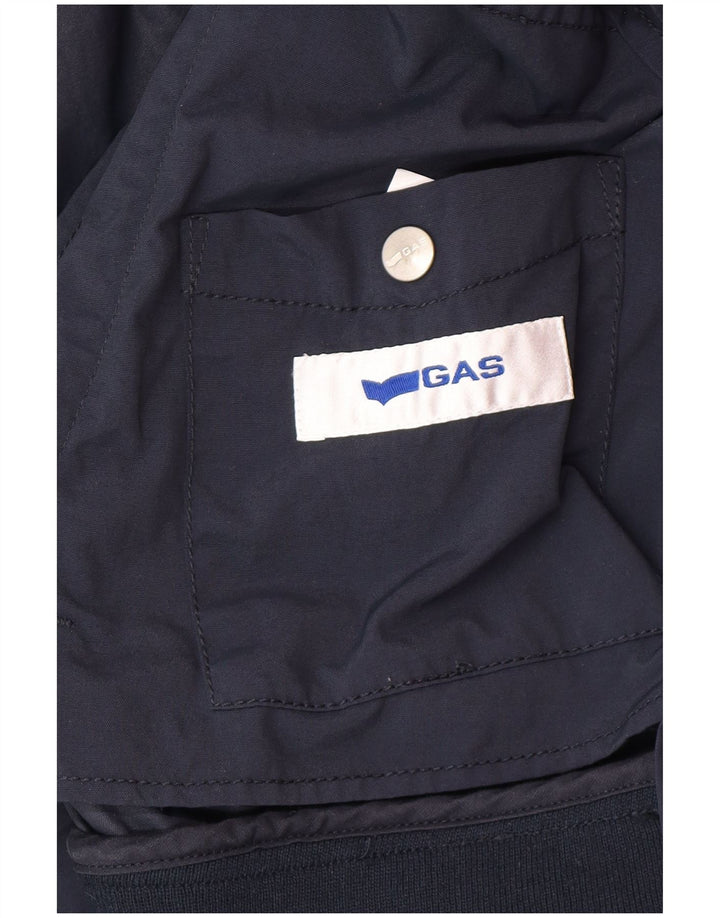 Gas Mens Bomber Jacket UK 40 Large Navy Blue Polyamide