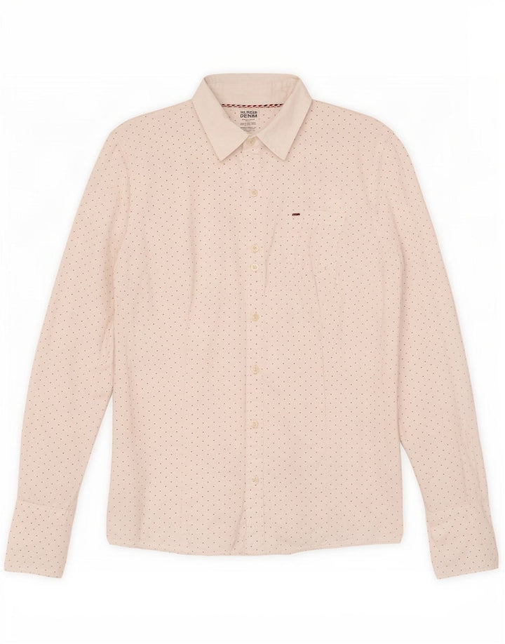 Tommy Hilfiger Womens Shirt UK 14 Large White Spotted Cotton