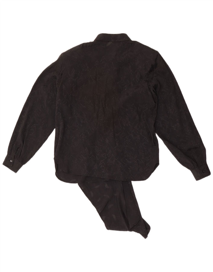 Vintage Womens Long Sleeve Blouse Top IT 44 Medium Black Geometric