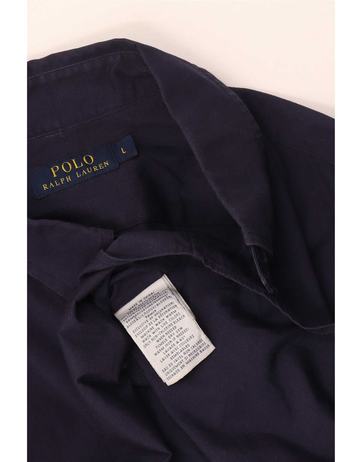 Polo Ralph Lauren Mens Shirt Large Navy Blue Cotton