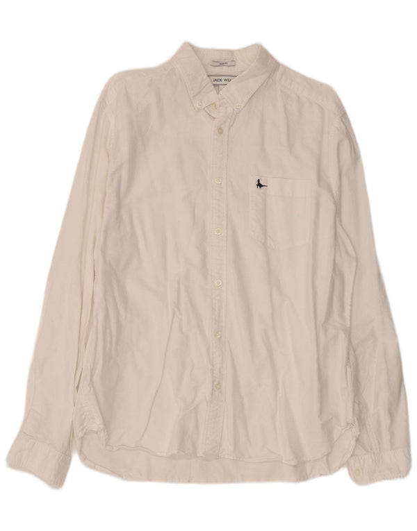 Jack Wills Mens Slim Fit Shirt XL White Cotton