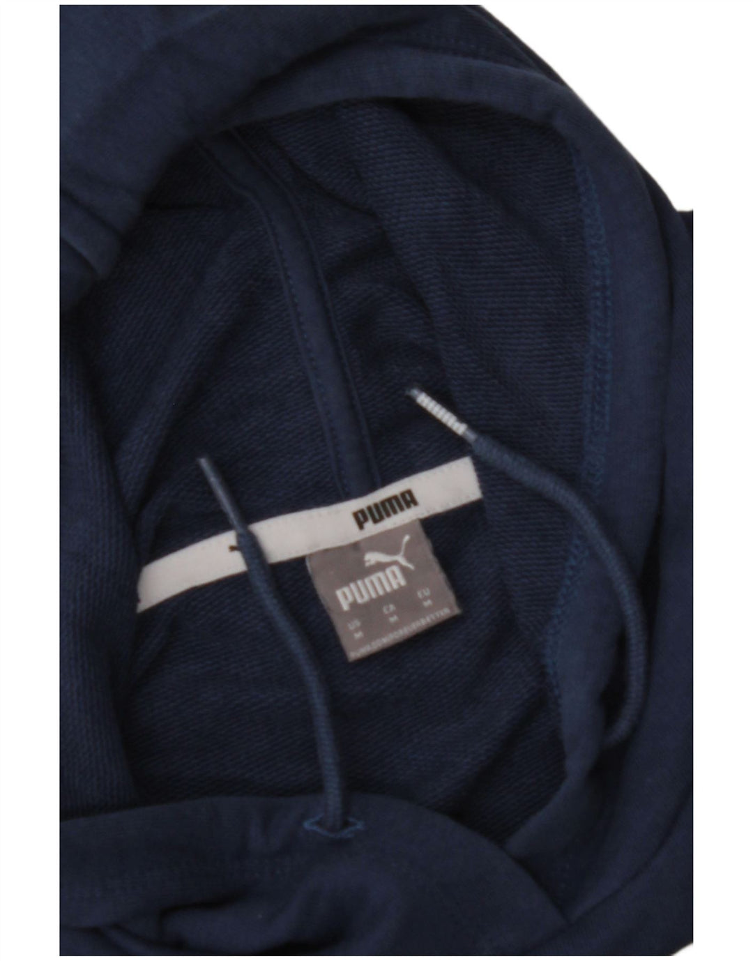 PUMA Womens Oversized Crop Graphic Hoodie Jumper UK 14 Medium Navy Blue
