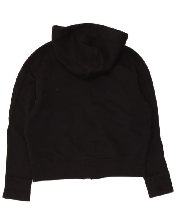 Adidas Womens Zip Hoodie Sweater UK 12/14 Medium Black Cotton