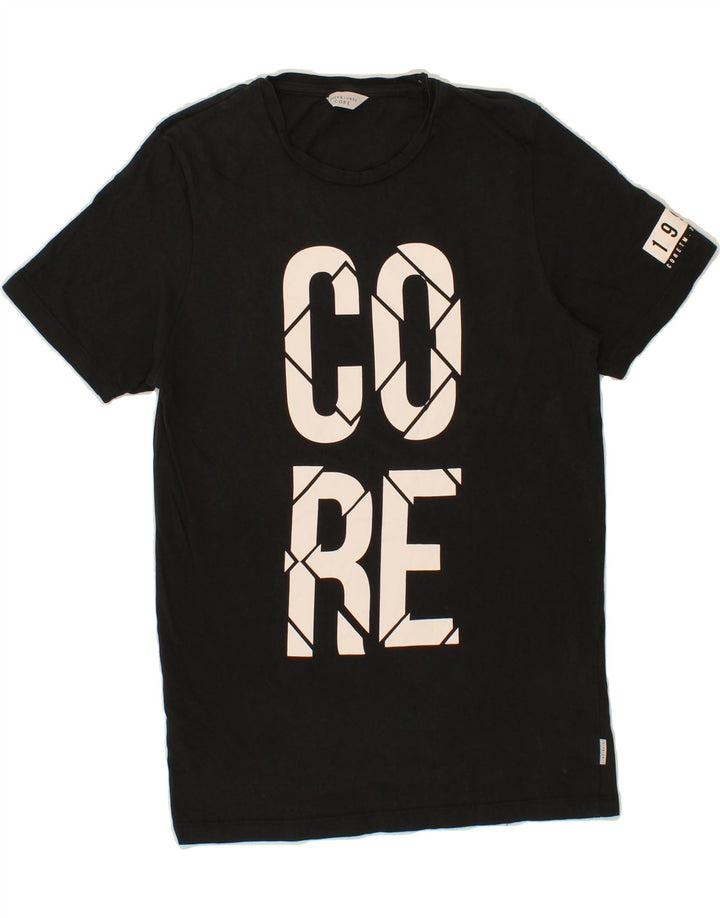 JACK & JONES Mens Graphic T-Shirt Top Small Black Cotton Vintage Jack & Jones and Second-Hand Jack & Jones from Messina Hembry 