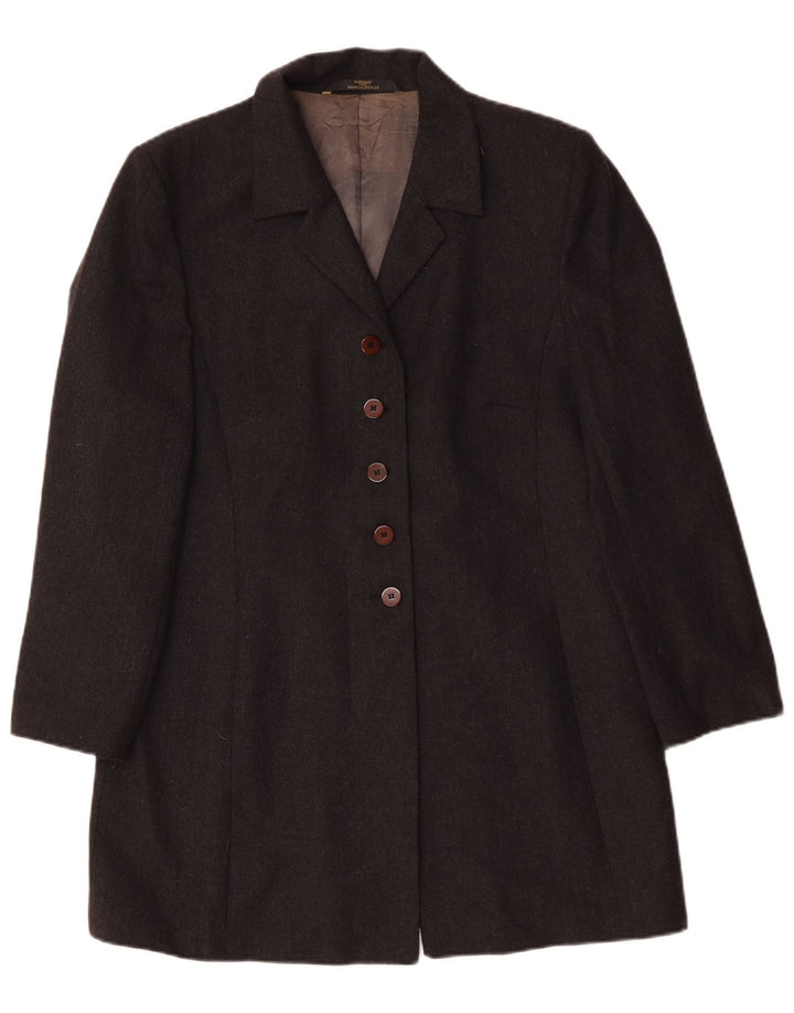 Marks & Spencer Womens 5 Button Blazer Jacket UK 18 XL Grey Wool