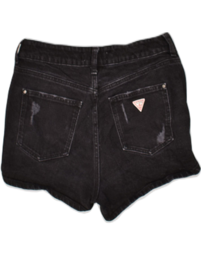 GUESS Womens Distressed Denim Shorts W29 Medium  Black Cotton | Vintage Guess | Thrift | Second-Hand Guess | Used Clothing | Messina Hembry 