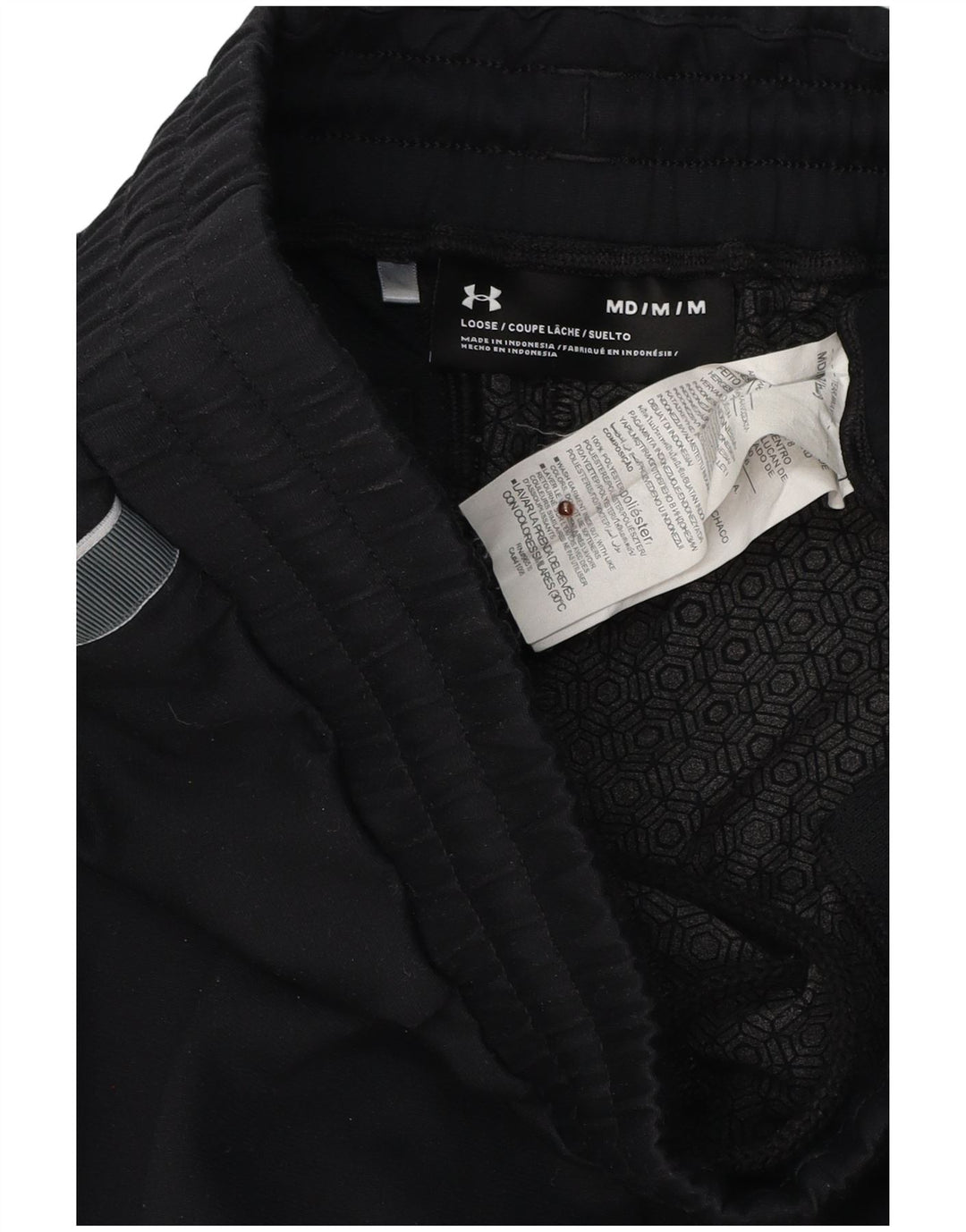 Under Armour Mens Loose Fit Tracksuit Trousers Medium Black Colourblock