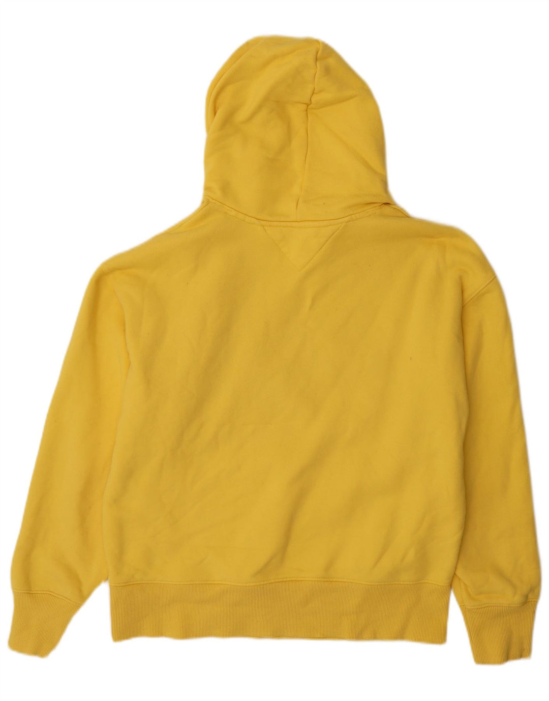 TOMMY HILFIGER Mens Graphic Hoodie Jumper Large Yellow Cotton