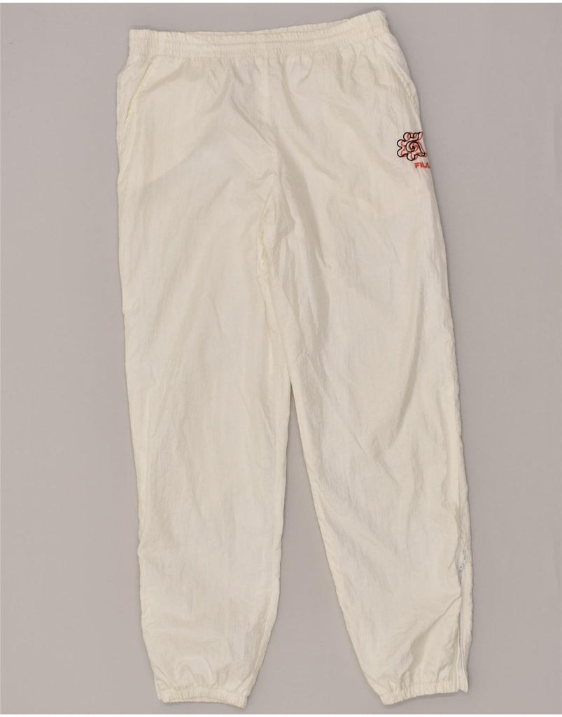 FILA Womens Tracksuit Trousers Joggers IT 46 Large Off White Nylon | Vintage Fila | Thrift | Second-Hand Fila | Used Clothing | Messina Hembry 