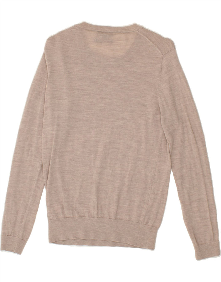 MASSIMO DUTTI Womens Boat Neck Jumper Sweater UK 12 Medium Beige Vintage Massimo Dutti and Second-Hand Massimo Dutti from Messina Hembry 