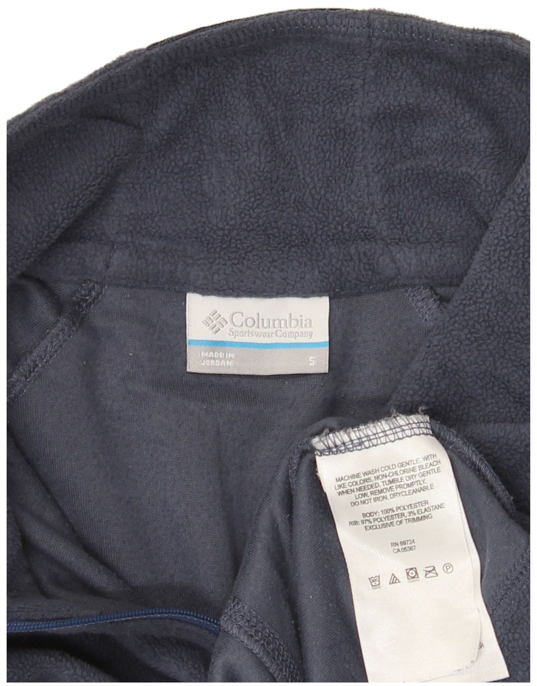 Columbia Womens Zip Neck Fleece Jumper UK 10 Small Navy Blue Polyester
