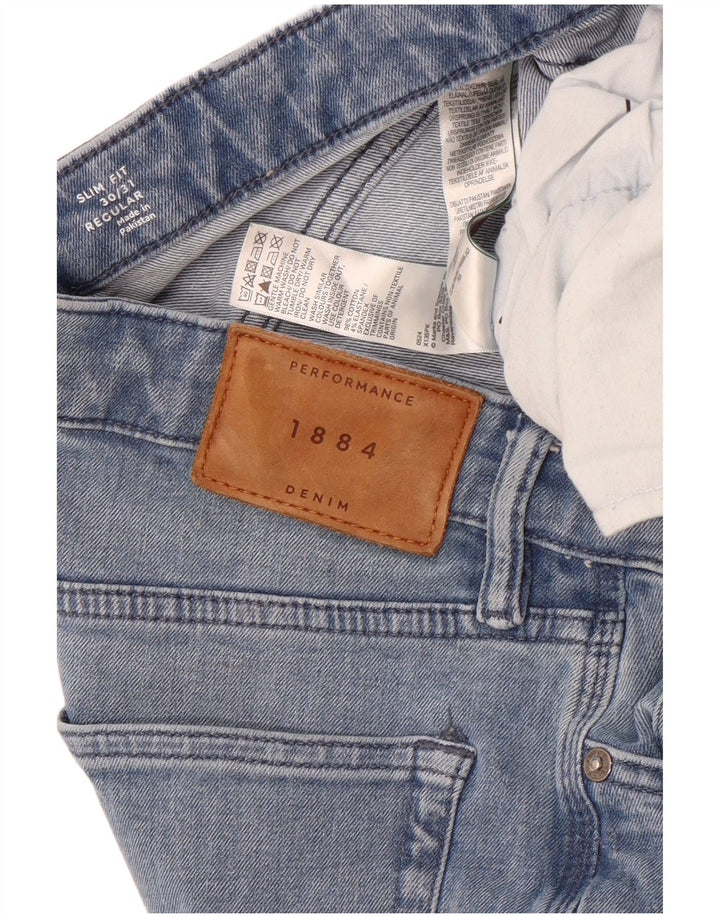 Marks & Spencer Mens Regular Slim Jeans W30 L31 Blue Cotton