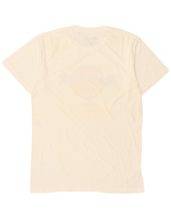 Hard Rock Cafe Mens Praha Graphic T-Shirt Top Medium White Cotton