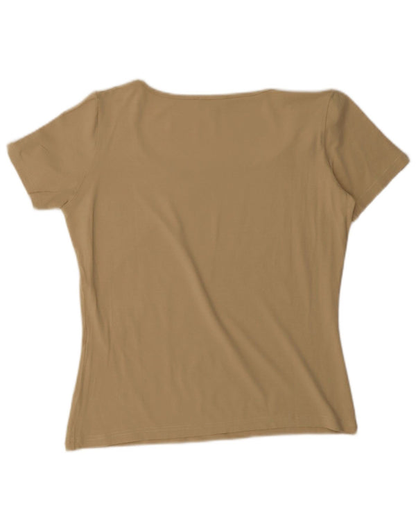 Luisa Spagnoli Womens T-Shirt Top UK 16 Large Beige Viscose