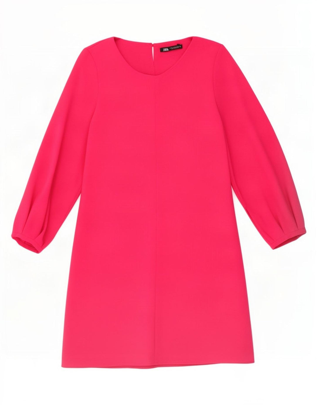 Zara Womens 3/4 Sleeve A-Line Dress UK 12 Medium Pink Polyester