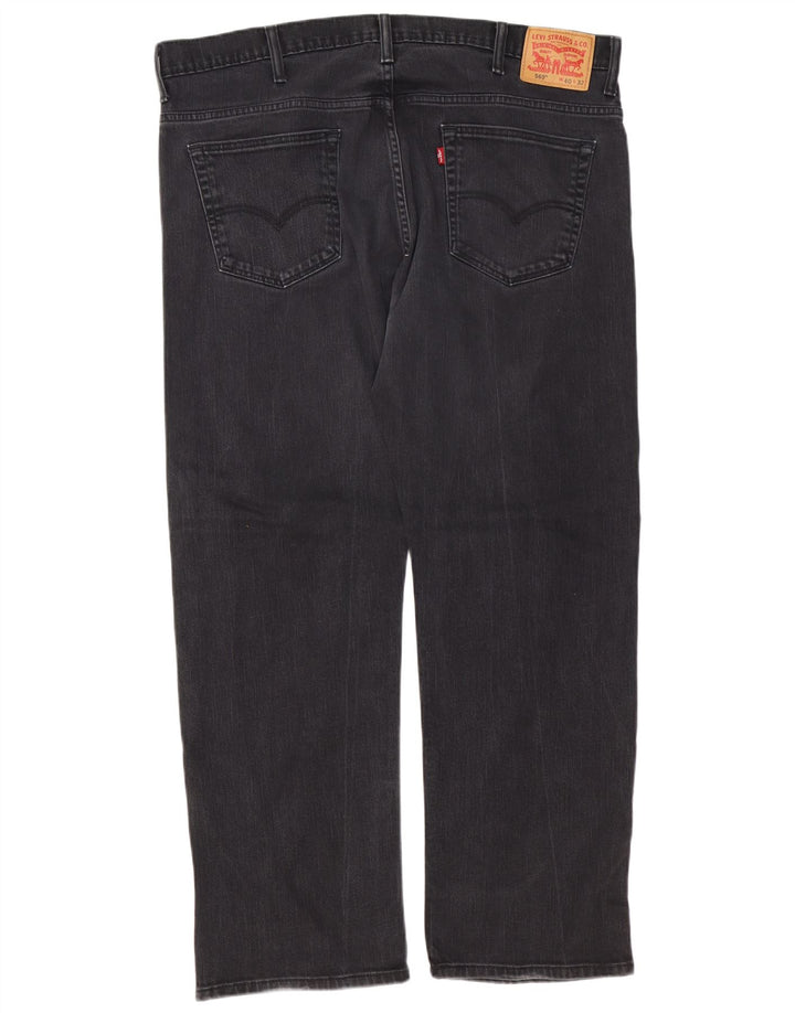 LEVI'S Mens 569 Straight Jeans W40 L30 Black Cotton