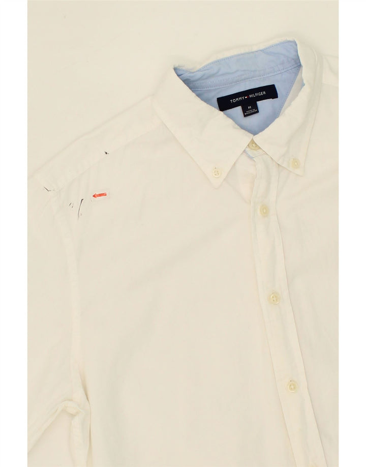TOMMY HILFIGER Mens Shirt Medium White Cotton Vintage Tommy Hilfiger and Second-Hand Tommy Hilfiger from Messina Hembry 