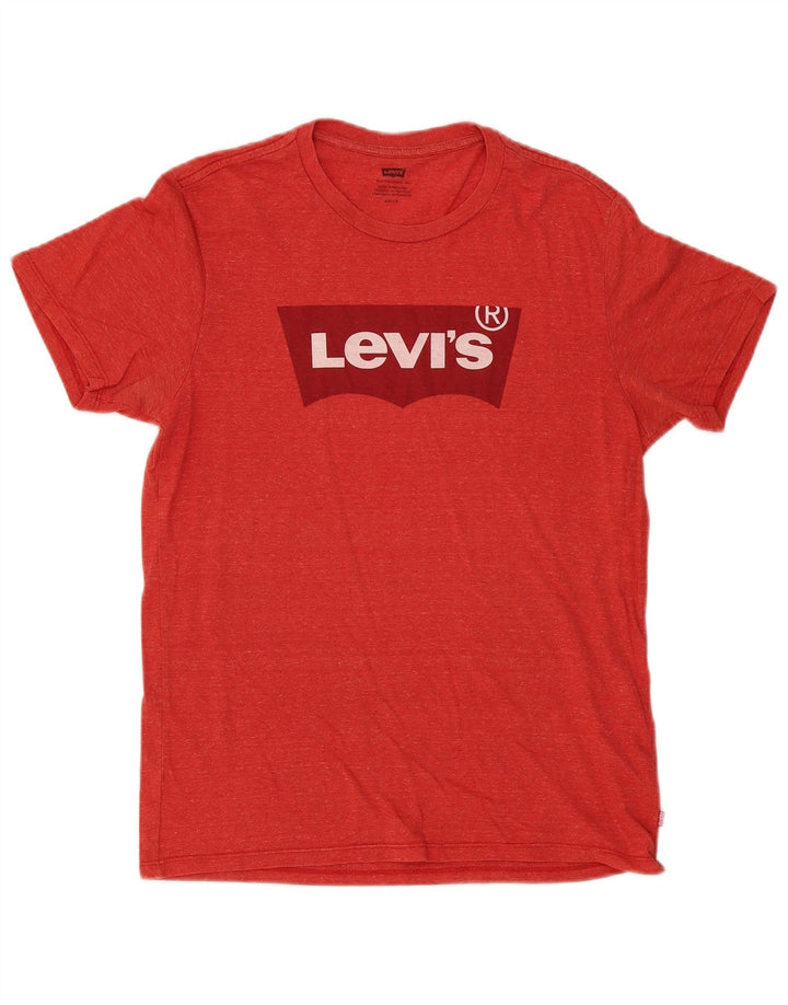 Levi's Mens Graphic T-Shirt Top Small Red Flecked Cotton