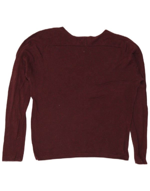 Zara Mens Boat Neck Jumper Sweater Medium Burgundy