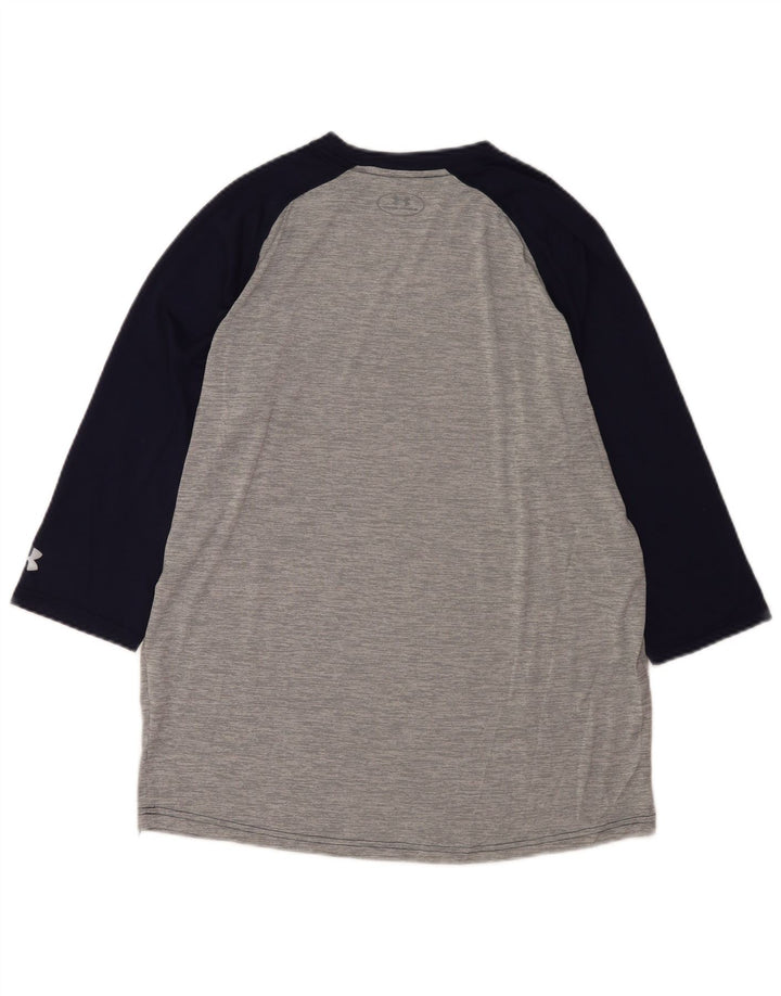 Under Armour Mens Loose Fit Top 3/4 Sleeve Large Grey Colourblock Polyester