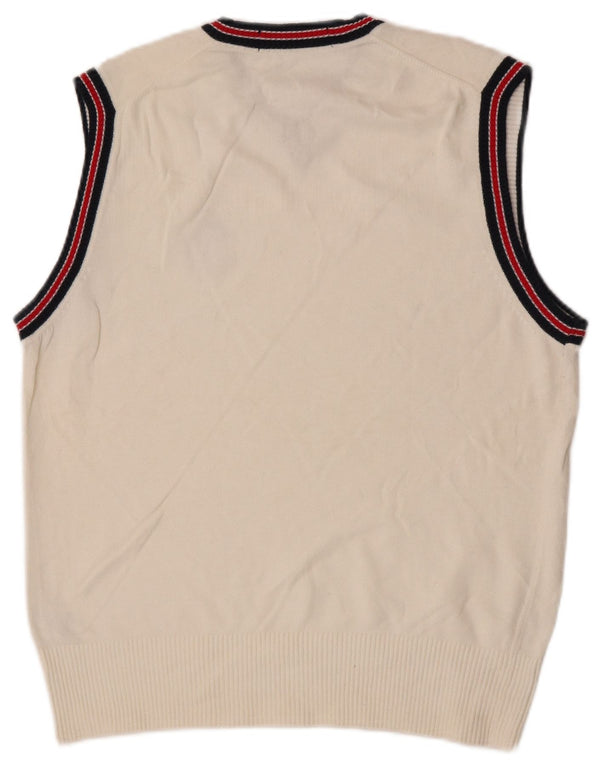 Fila Mens Vest Tank Top Small White Cotton