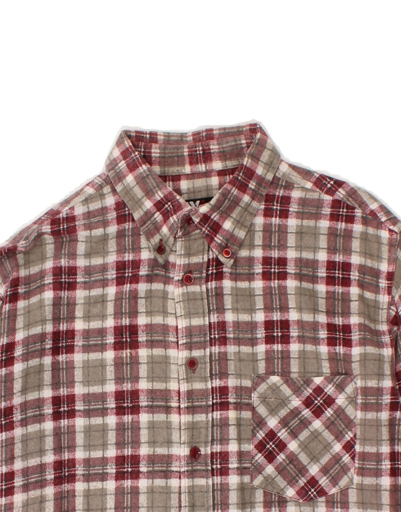 VINTAGE Mens Flannel Shirt XL Grey Check Cotton Vintage Vintage and Second-Hand Vintage from Messina Hembry 