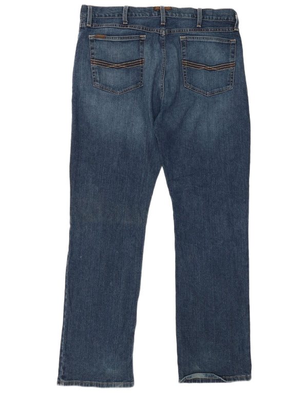 ARIAT Mens Relaxed Fit Bootcut Jeans W38 L34 Blue Cotton
