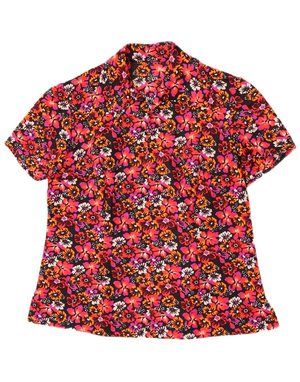 Vintage Womens Blouse Top UK 14 Large Red Floral