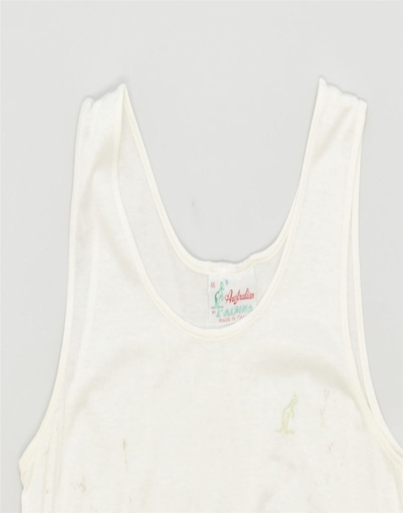 AUSTRALIAN Womens Vest Top IT 46 Large White | Vintage | Thrift | Second-Hand | Used Clothing | Messina Hembry 