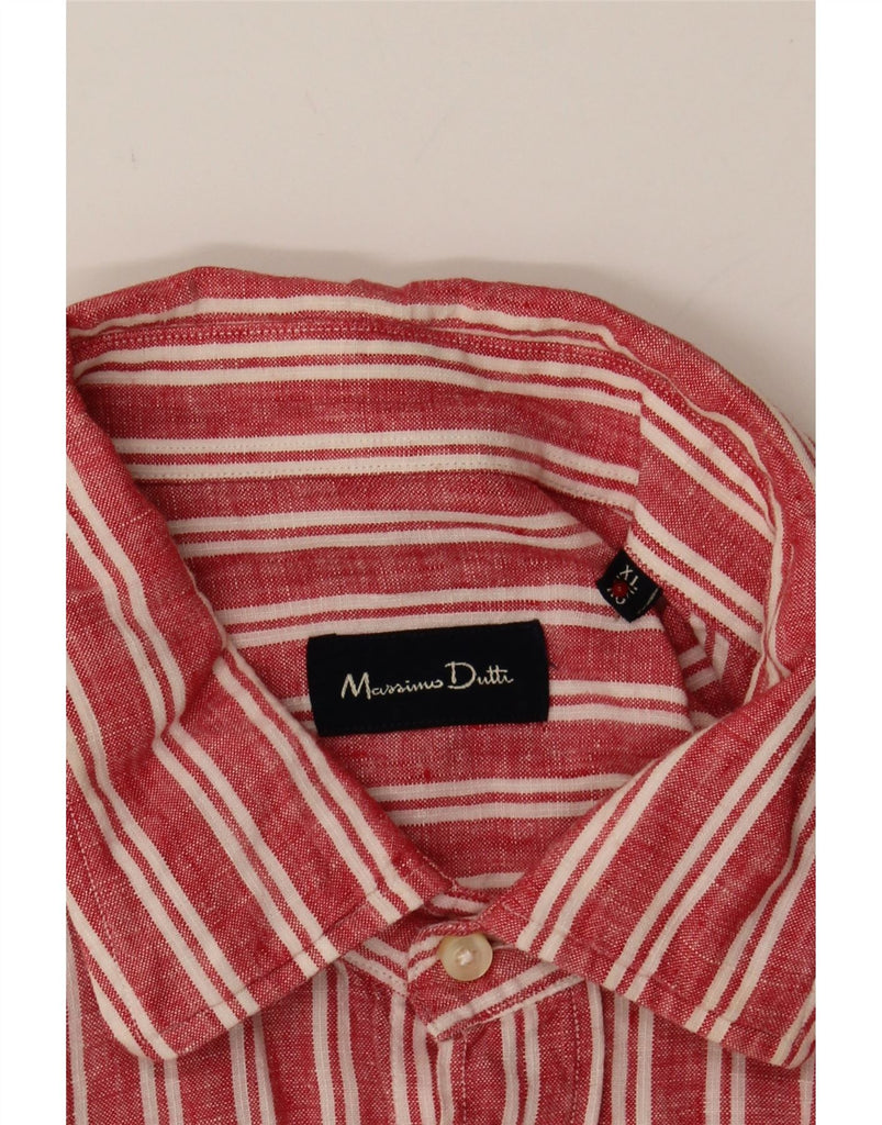 MASSIMO DUTTI Mens Shirt XL Red Striped Vintage Massimo Dutti and Second-Hand Massimo Dutti from Messina Hembry 