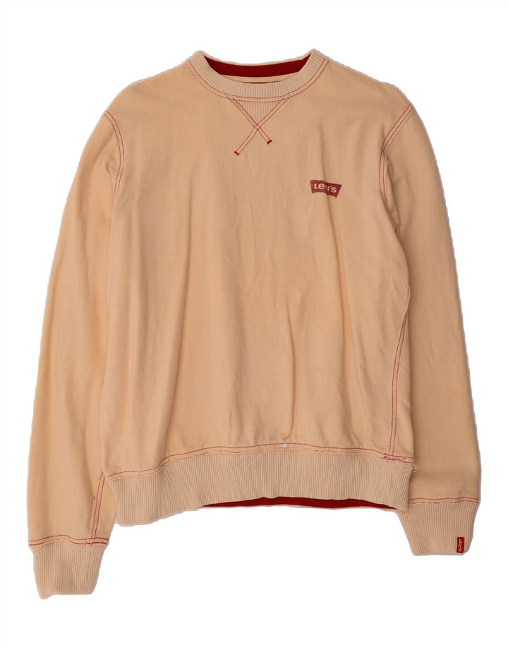 LEVI'S Womens Sweatshirt Jumper UK 14 Medium Beige Cotton Vintage Levi's and Second-Hand Levi's from Messina Hembry 