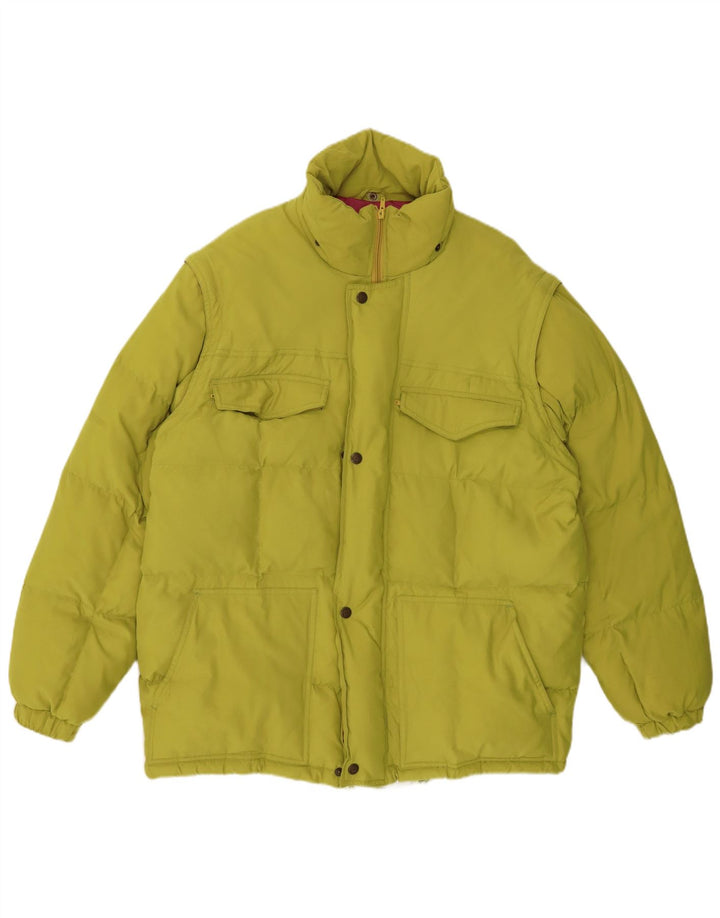 CLIPPER Mens Padded Jacket EU 48 Medium Green Polyester