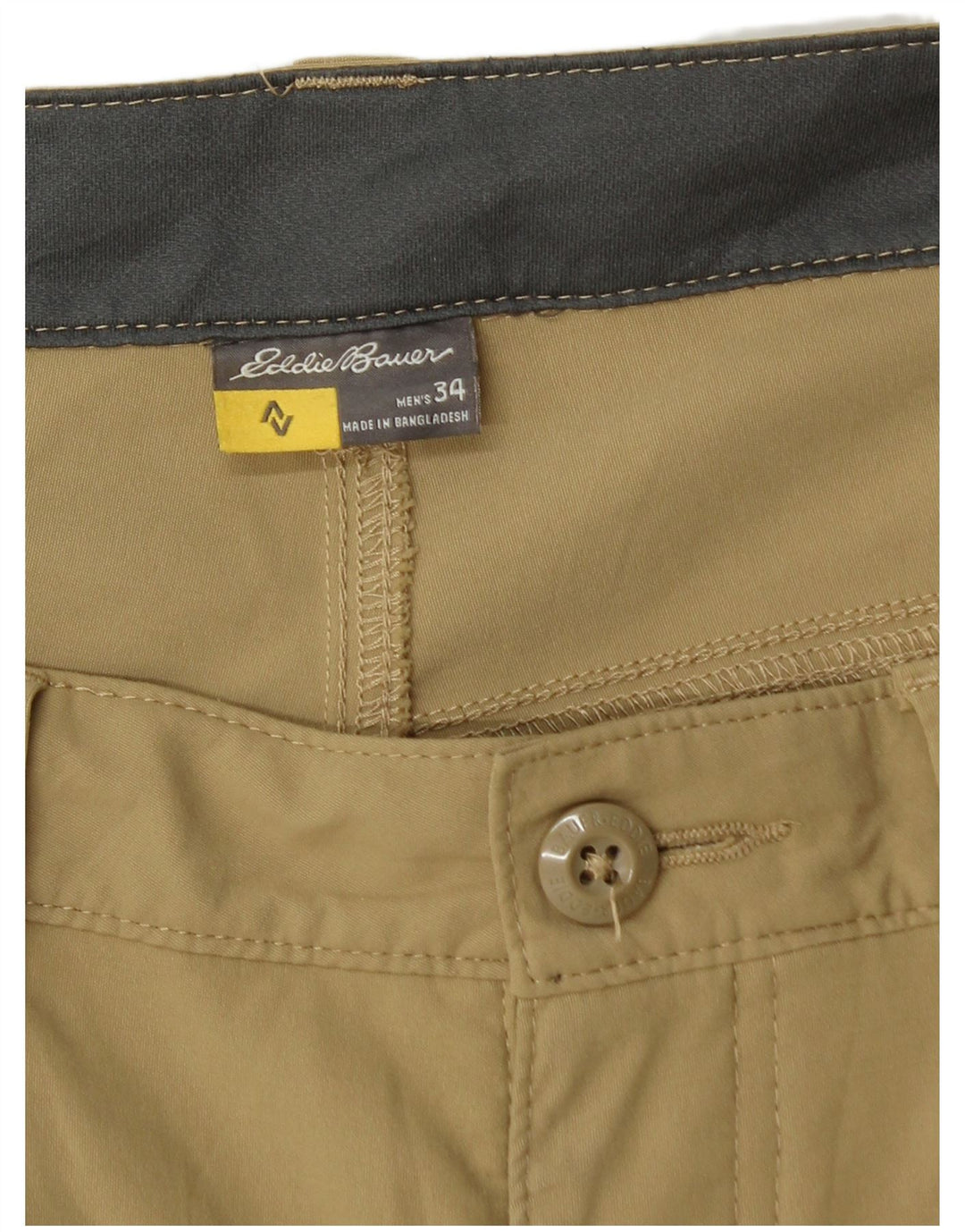 Eddie Bauer Mens Cargo Shorts W34 Large Khaki Nylon