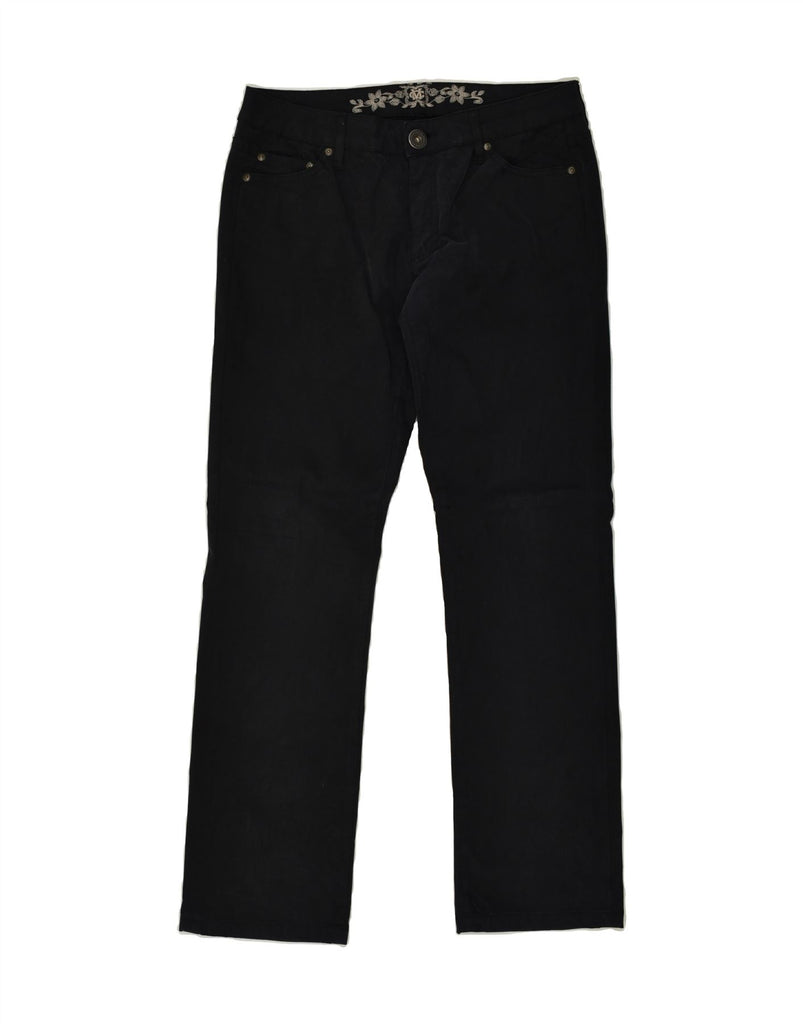 MARLBORO CLASSICS Womens Slim Casual Trousers W33 L32 Navy Blue Cotton | Vintage Marlboro Classics | Thrift | Second-Hand Marlboro Classics | Used Clothing | Messina Hembry 