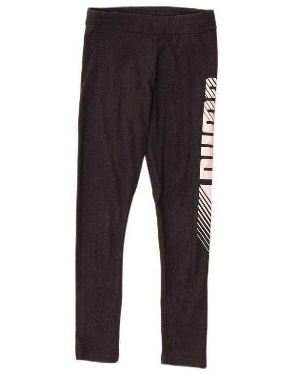 Puma Girls Graphic Leggings 11-12 Years Grey
