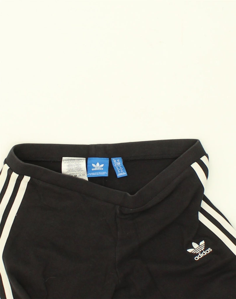 ADIDAS Womens Tracksuit Trousers UK 10 Small Black Cotton | Vintage Adidas | Thrift | Second-Hand Adidas | Used Clothing | Messina Hembry 