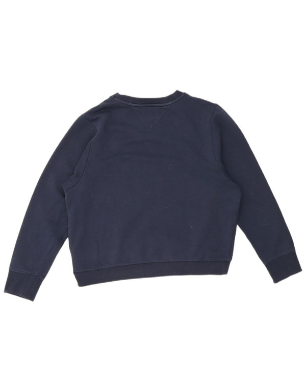Tommy Hilfiger Womens Oversized Sweatshirt Jumper UK 10 Small Navy Blue