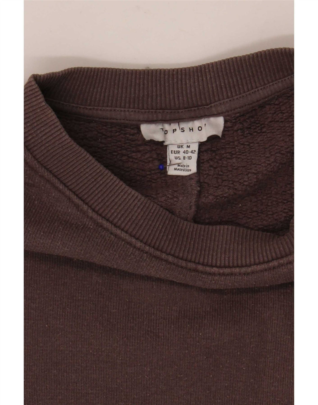Topshop Womens Crop Oversized Sweatshirt Jumper UK 14 Medium Grey Cotton