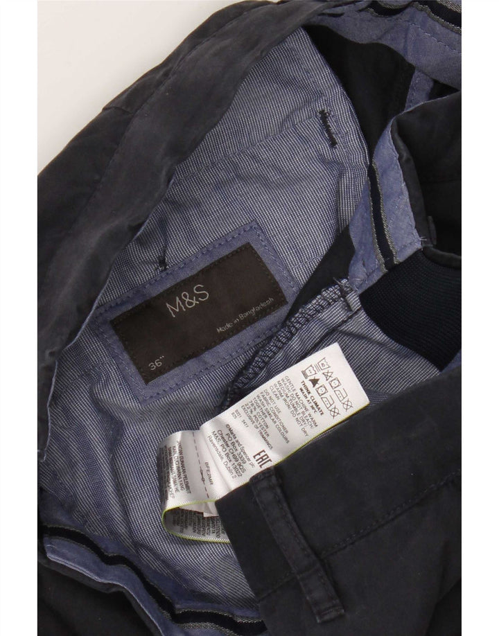 Marks & Spencer Mens Chino Shorts W36 Large  Navy Blue Cotton