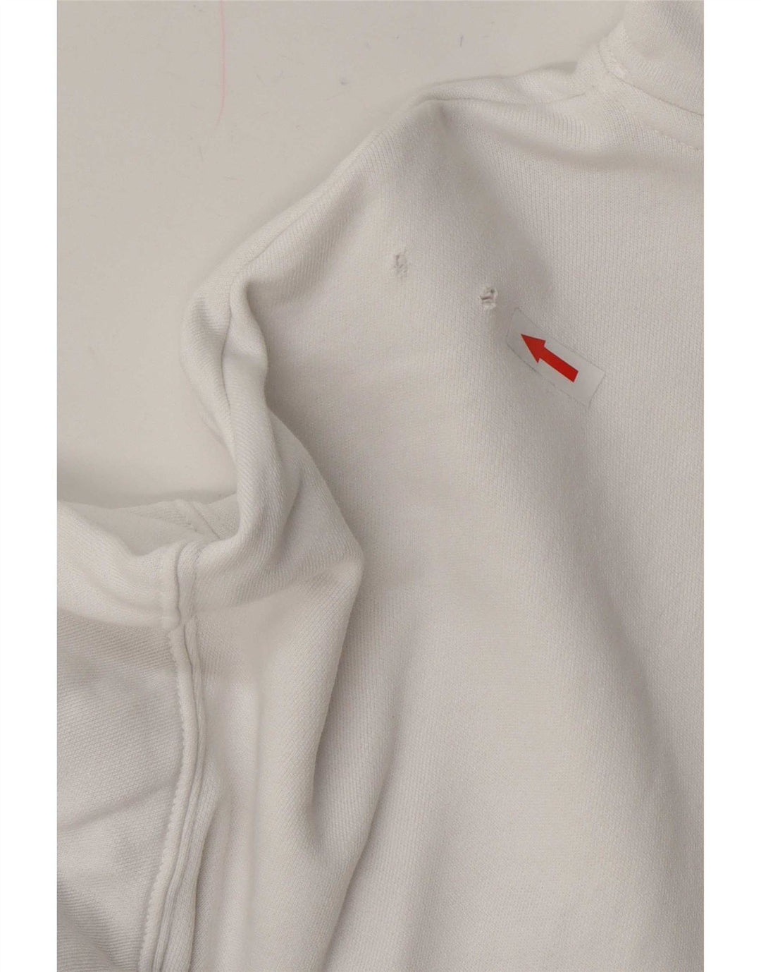 Champion Mens Zip Neck Sweatshirt Jumper Large White Cotton