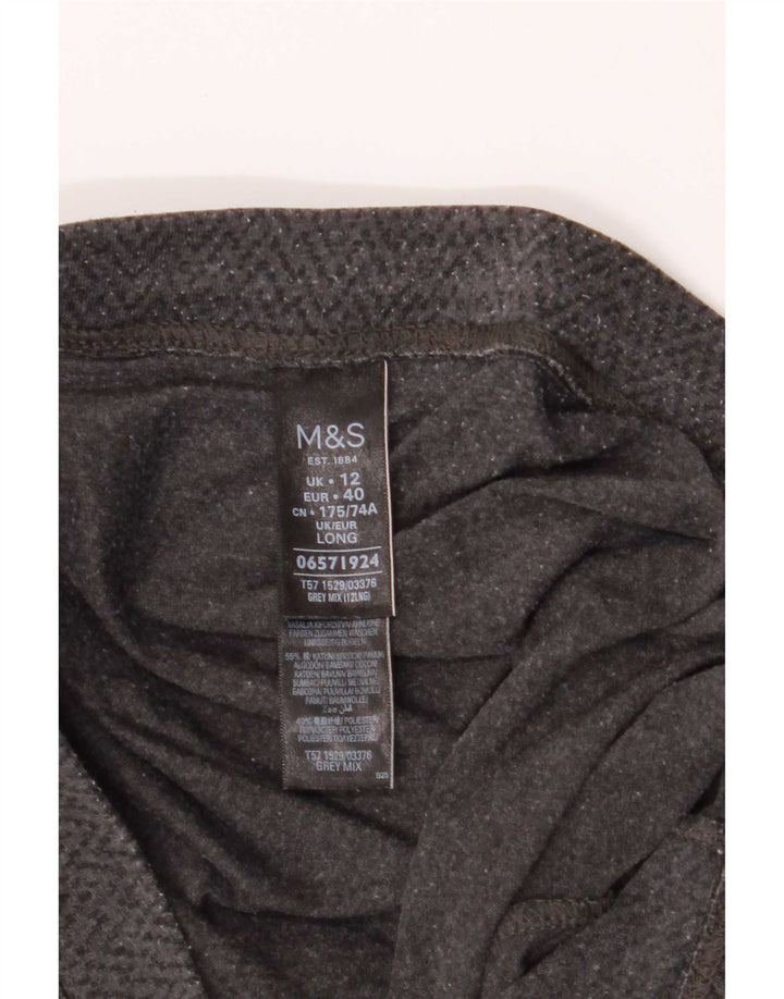 Marks & Spencer Womens Leggings UK 12 Medium Grey Chevron Cotton