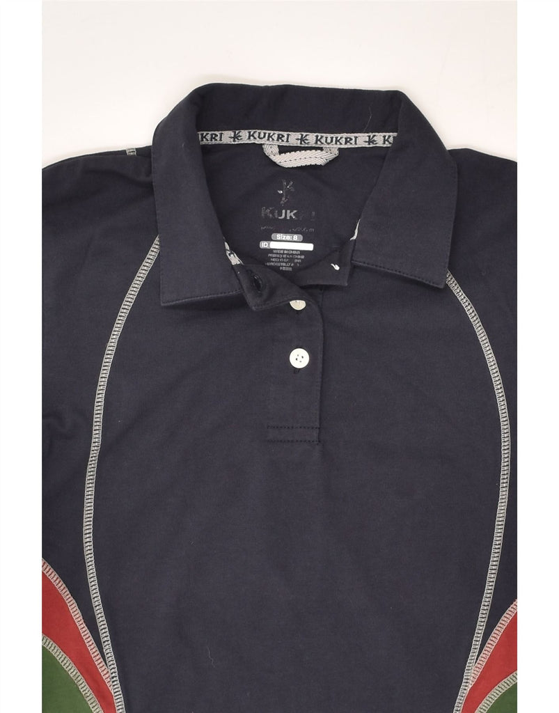 VINTAGE Womens Polo Shirt UK 8 Small Navy Blue Cotton | Vintage Vintage | Thrift | Second-Hand Vintage | Used Clothing | Messina Hembry 