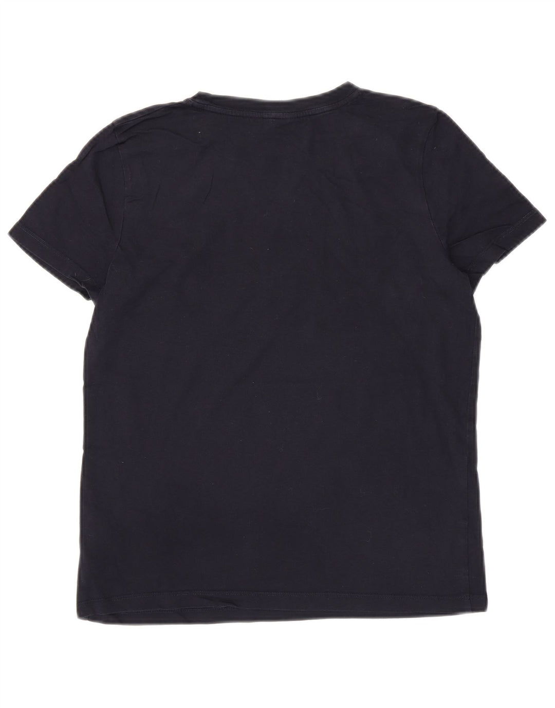 TOMMY HILFIGER Womens Graphic T-Shirt Top UK 12 Medium Navy Blue Cotton