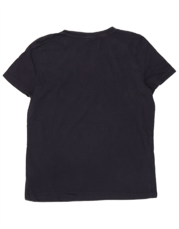 TOMMY HILFIGER Womens Graphic T-Shirt Top UK 12 Medium Navy Blue Cotton