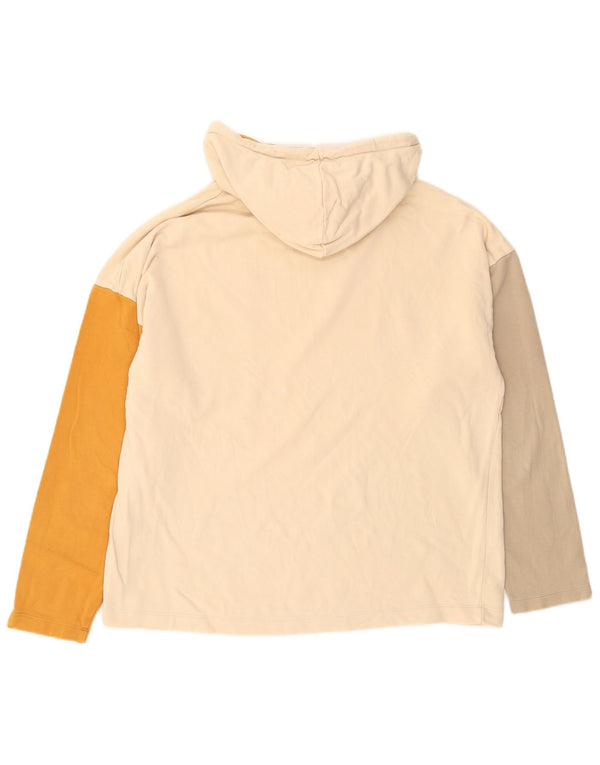 Zara Mens Hoodie Jumper XL Multicoloured Colourblock Cotton