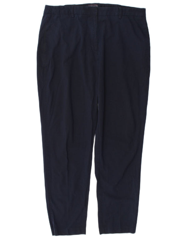 Marks & Spencer Womens Tapered Suit Trousers UK 18 XL W36 L28 Navy Blue