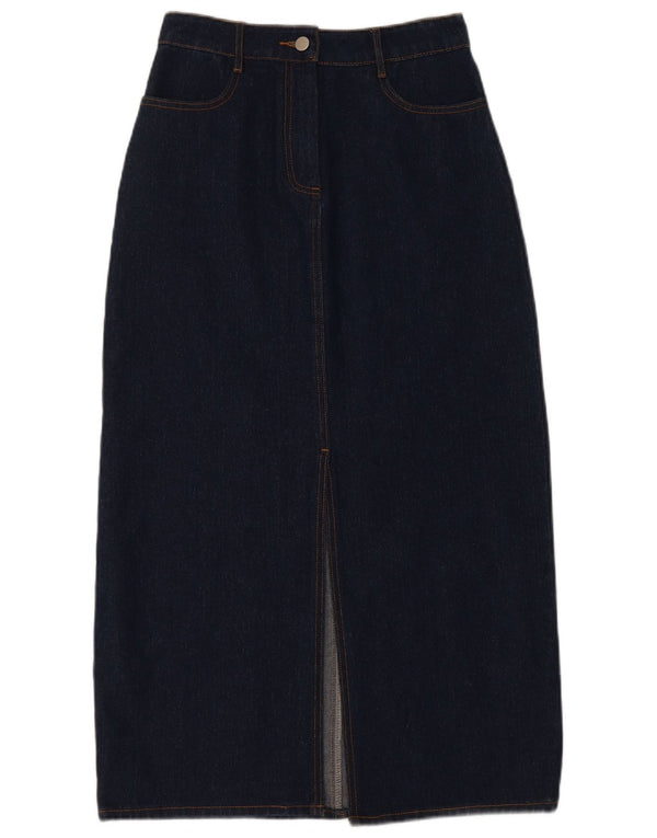 Karen Millen Womens Petite Denim Skirt UK 8 Small W26 Navy Blue Classic