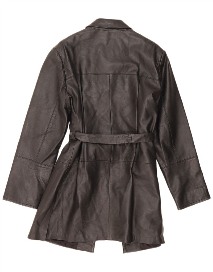 Conbipel Womens Leather Coat IT 48 XL Black Leather