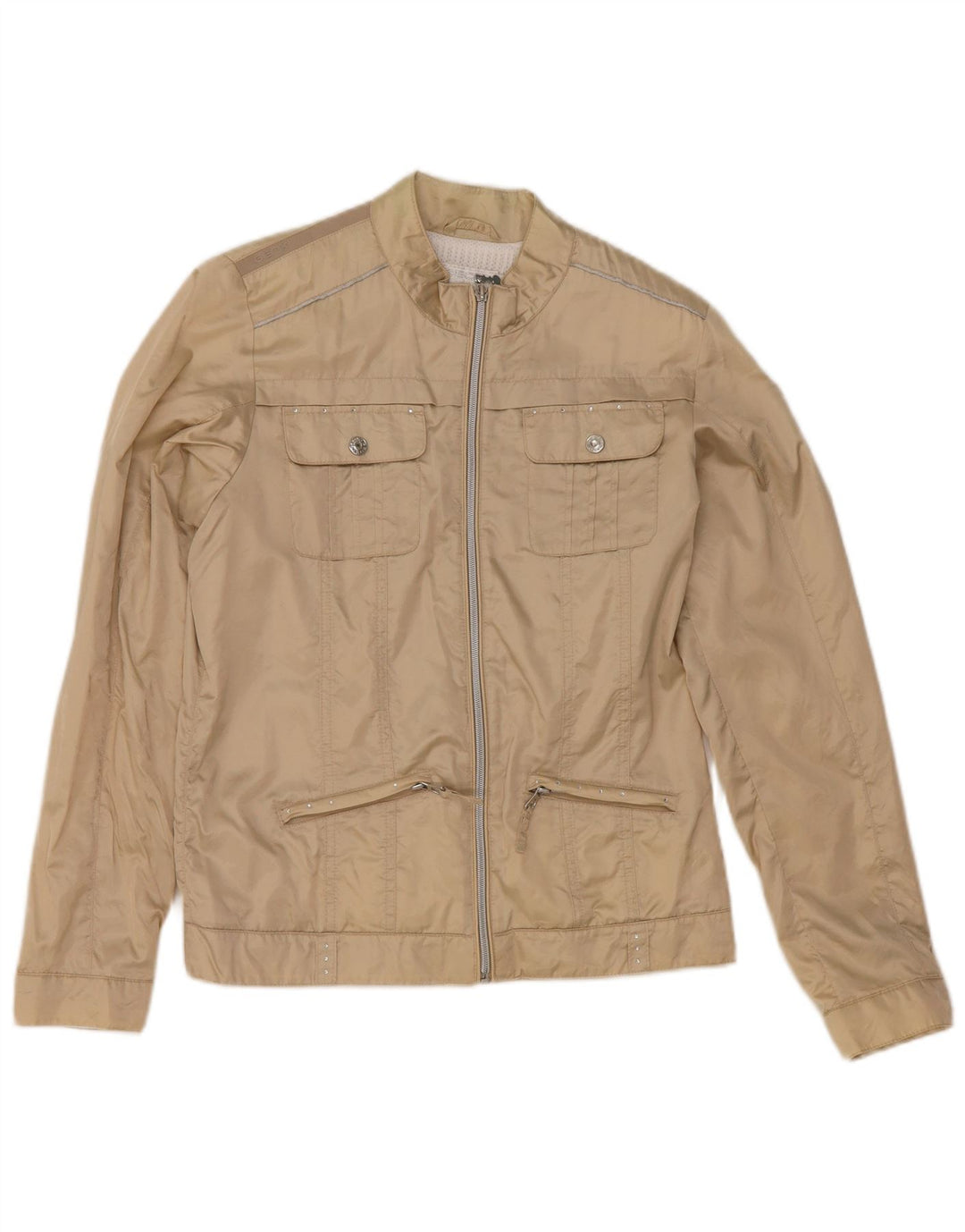Geox Girls Respira Bomber Jacket 13-14 Years Beige Polyamide