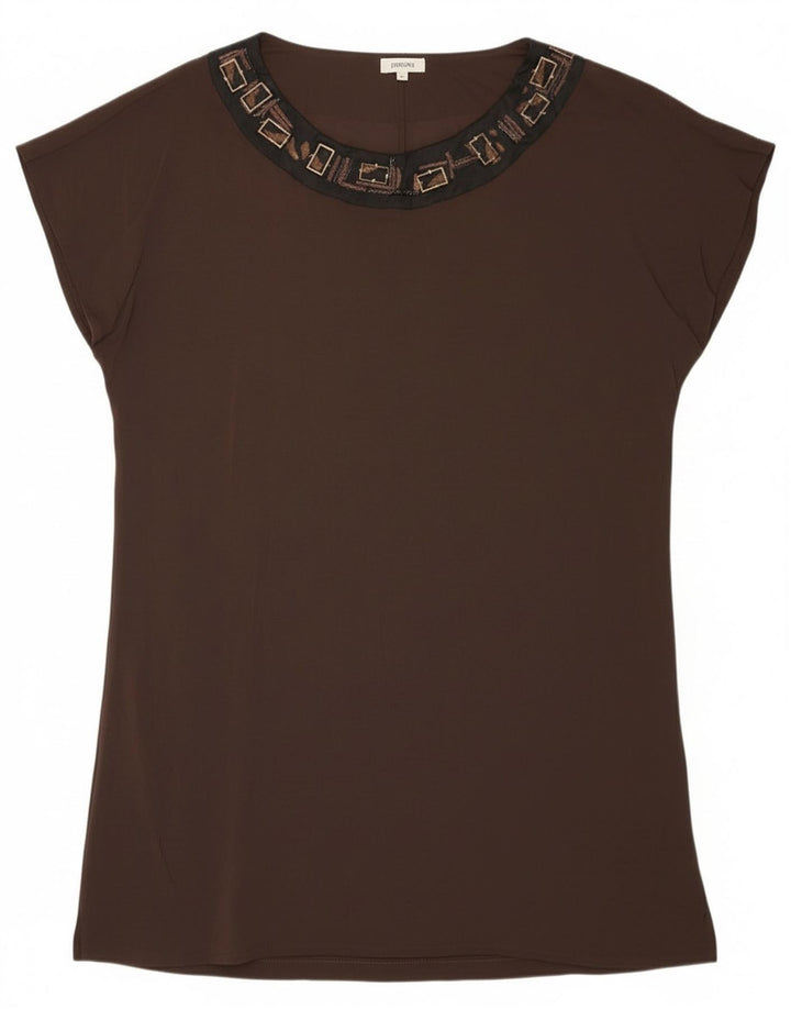 Persona Womens Blouse Top Size 23 Medium Brown Viscose